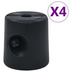 vidaXL Poids de tonnelle 4 Pièces PE Noir