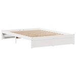 vidaXL Cadre de lit sans matelas blanc 135x190 cm bois de pin massif