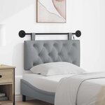 vidaXL Tête de lit suspendue Avec lumière LED Gris clair Tissu