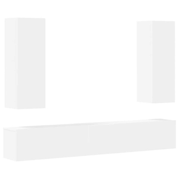 vidaXL Ensemble de meubles TV 5 Pièces Blanc Bois d'ingénierie