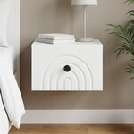 vidaXL Cabinet de chevet mural avec tiroir Blanc 33 x 34 5 x 20 cm