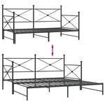 vidaXL Lit de jour avec gigogne sans matelas noir 100x200 cm acier