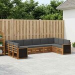 vidaXL Ensemble de canapé d'angle 7 Pièces Naturel et Anthracite