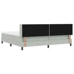 Lit à ressort Box avec matelas Gris clair 200x200 cm Velours