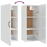 vidaXL Armoire suspendue Blanc brillant 35x34x90 cm Bois d'ingénierie