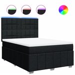 vidaXL Sommier à lattes de lit avec matelas Noir 140x190 cm Tissu