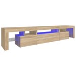 vidaXL Meuble TV avec lumières LED Chêne sonoma 215x36 5x40 cm