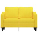 vidaXL Canapé à 2 places Jaune clair 120 cm Tissu