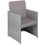 Tectake salon de jardin en résine tressée palerme 4 places - gris clair/gris foncé