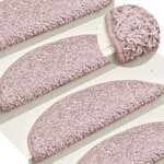vidaXL Tapis d'escalier 30 pièces 65 x 21 x 4 cm Rose clair Demi-rond Grand