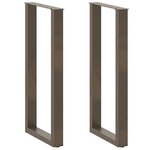 vidaXL Pieds de table de bar en forme de U  2 pièces  acier naturel  40 x (100-101) cm