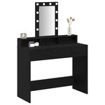 vidaXL Table de Toilette Noir 100 x 41 x 140 cm Bois d'ingénierie