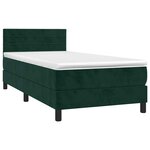 vidaXL Sommier à lattes de lit et matelas et LED Vert foncé 90x190 cm