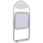 vidaXL Chaises pliantes à manger lot de 4 blanc similicuir