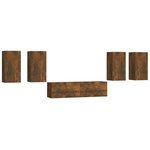 vidaXL Ensemble de meubles TV 6 Pièces Chêne fumé Bois d'ingénierie