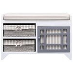 Banc banquette d'entrée 70 x 33 5 x 45 cm bois de paulownia blanc 02_0010962
