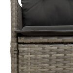 vidaXL Chaise inclinable de jardin avec coussins gris résine tressée