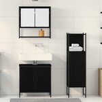 vidaXL Ensemble de mobilier de salle de bain avec étagère 3 Pièces Noir