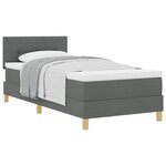 vidaXL Lit à ressorts avec matelas Gris foncé 80 x 200 cm tissu