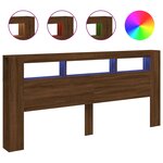 vidaXL Tête de lit à LED chêne marron 220x18 5x103 5cm bois ingénierie