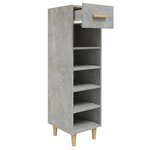 vidaXL Armoire à chaussures Gris béton 30x35x105 cm Bois d'ingénierie