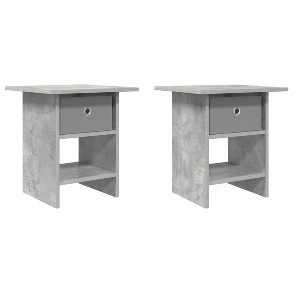 vidaXL Table de chevet 2 pc Gris béton 41 x 40 x 45 cm