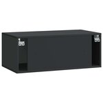 vidaXL Meuble TV mural Noir 78 5 x 41 x 30 cm Bois d'ingénierie