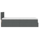 vidaXL Lit ottoman avec matelas gris foncé 90x200 cm tissu