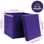 vidaXL Boîtes de rangement et couvercles 10Pièces Violet 32x32x32cm Tissu