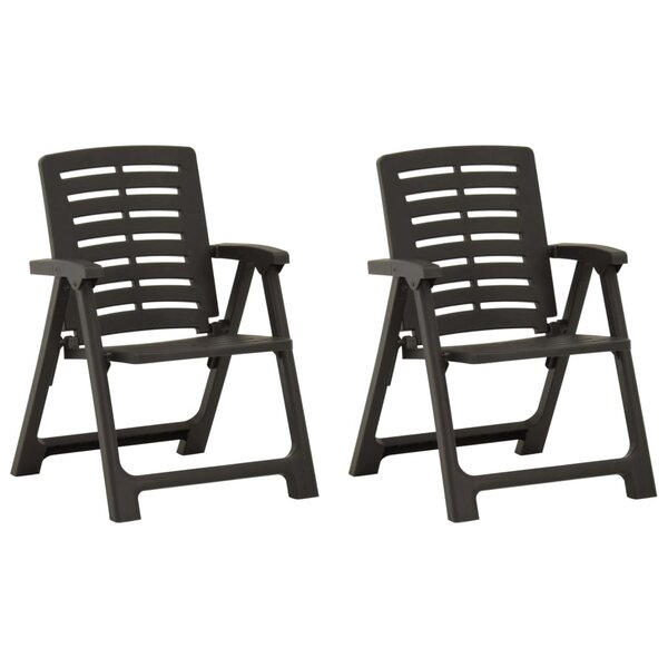 vidaXL Chaises de jardin lot de 2 Plastique Anthracite