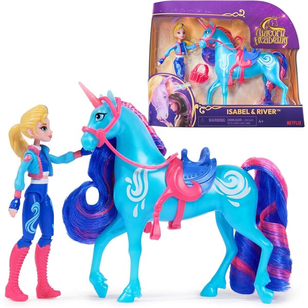 Unicorn Academy Licorne River et poupée mannequin Isabel