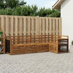 vidaXL Ensemble de canapé d'angle 4 Pièces Naturel Bois d'Acacia Massif
