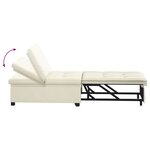 vidaXL Canapé-lit 3-en-1 en velours crème