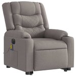 vidaXL Fauteuil inclinable de massage électrique Taupe Tissu