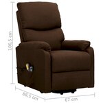 vidaXL Fauteuil de massage Marron foncé Tissu