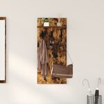 vidaXL Porte-manteau mural avec étagère Montage mural Chêne fumé 90 x 40 x 10 cm