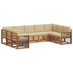 vidaXL Ensemble de canapé d'angle avec coussin 9 Pièces Naturel et Beige