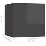 vidaXL Ensemble de meuble TV 7 Pièces Gris brillant Aggloméré
