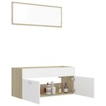 vidaXL Ensemble de meubles de bain 2 Pièces Blanc/chêne sonoma Aggloméré