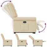 vidaXL Fauteuil inclinable Crème Tissu