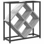 vidaXL Étagère à vin Gris 51 x 18 x 52 5 cm Bois d'ingénierie