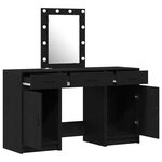 vidaXL Table de Toilette 3 Pièces Noir 50 x 41 x 135 cm Bois d'ingénierie