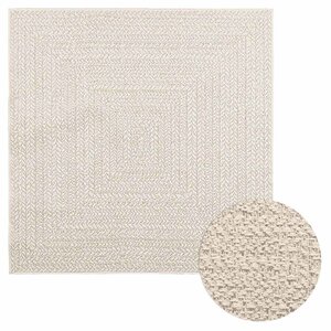vidaXL Tapis ZIZUR crème 120x120 cm aspect de jute intérieur extérieur