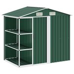 vidaXL Abri de jardin avec étagère Vert 205x130x183 cm Fer