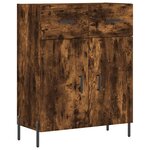 vidaXL Buffet haut Chêne fumé 69 5x34x180 cm Bois d'ingénierie