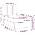 vidaXL Sommier à lattes de lit avec matelas Taupe 90x190 cm Tissu