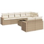 vidaXL Salon de jardin avec coussins 9 Pièces beige résine tressée