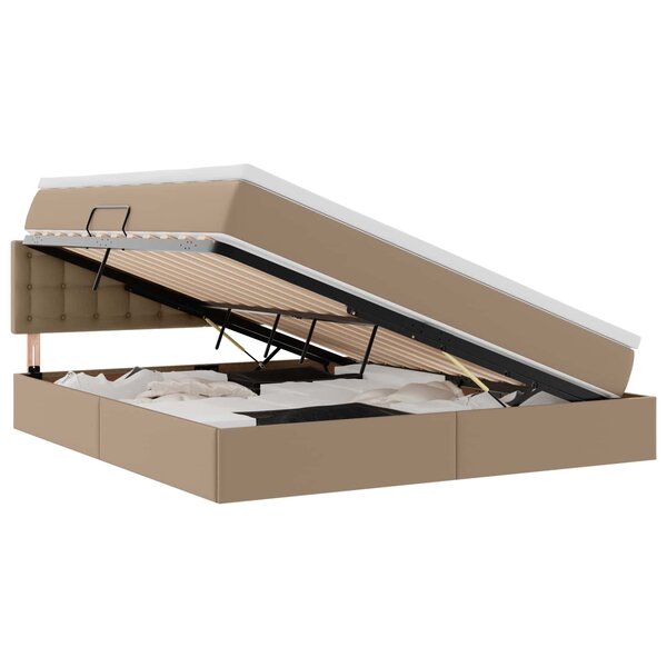 vidaXL Lit avec rangement et matelas Cappuccino 180 x 200 cm