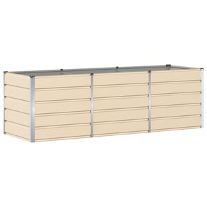 vidaXL Jardinière Ivoire 240 x 80 x 75 cm Acier