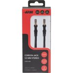 APM Cordon Jack - 3,5mm - Stéréo Plat - Mâle/Mâle - Noir - 2m